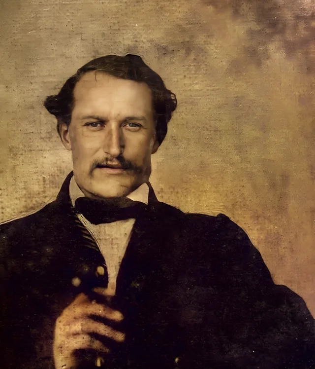 A portrait from the 1850s, restored and colorized by Fondly