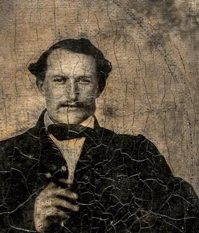 A portrait from the 1850s, the original old photo